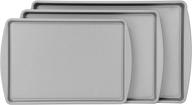🍪 компания металлических изделий g & s ovenstuff набор из трех противеньев для печенья с антипригарным покрытием, серый - высококачественные выпечка необходимости! логотип