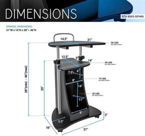 img 1 attached to 📱 Efficiently Mobile: Techni Mobili Sit-to-Stand Laptop Cart with Storage, Graphite Finish