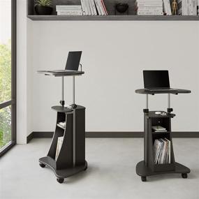 img 4 attached to 📱 Efficiently Mobile: Techni Mobili Sit-to-Stand Laptop Cart with Storage, Graphite Finish