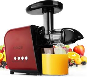 img 4 attached to 🍎 KOIOS Juicer Extractor, Slow Masticating Cold Press Machine with Reverse Function, Quiet Motor, Juice Jug, and Brush for High Nutrient Yield - Red-Black