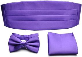 img 4 attached to 💜 Stylish PenSee Formal Purple Pre Tied Cummerbund - Elegant and Convenient