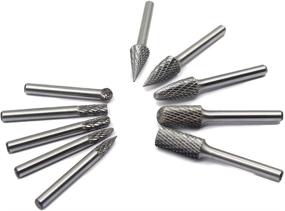 img 1 attached to 🔪 YUFUTOL 10pc Carbide Burr Set - 1/2" Cutter Head Diameter, Double Cut Solid Carbide Rotary Burr Set, 1/4" Shank for Die Grinder Drill, Metal Carving, Polishing, Engraving, Drilling