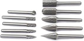 img 2 attached to 🔪 YUFUTOL 10pc Carbide Burr Set - 1/2" Cutter Head Diameter, Double Cut Solid Carbide Rotary Burr Set, 1/4" Shank for Die Grinder Drill, Metal Carving, Polishing, Engraving, Drilling