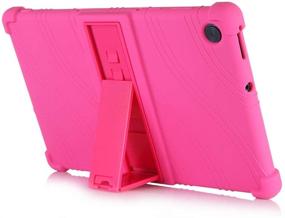 img 2 attached to 🌹 HminSen Case for Lenovo Tab M10 FHD Plus TB-X606F TB-X606X 10.3" Kids-Friendly Soft Silicone Shockproof Protective Stand Cover Adjustable for Lenovo Tab M10 Plus 10.3" (Rose)