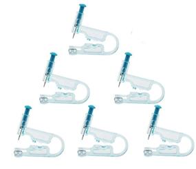 img 4 attached to 6PCS Disposable Safety Ear Piercing 💉 Gun: No Pain Sterile Piercing Kit (Blue)