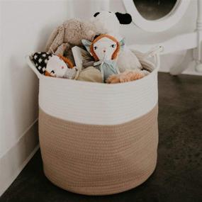 img 2 attached to 🧺 Parker Baby Nursery Storage Basket - Rope Organizer for Laundry, Toys, and Baby Essentials