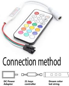 img 1 attached to 🌈 RGBZONE DC5-24V Mini 21 Key RF Remote Controller for WS2811 WS2812B LED Dream Color Strip Light - Effortless Remote Control for Dynamic LED Lighting