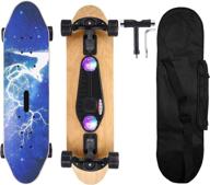 aodi bluetooth speaker skateboard, 31'' complete skateboards canadian maple cruiser with colorful 🔊 flashing wheels & microsd card, ideal for kids, boys, girls, youths, beginners, and adults logo