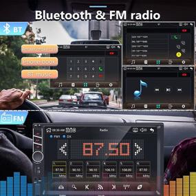img 2 attached to 🚗 Podofo двойная автомагнитола с поддержкой Apple Carplay, Android Auto, Bluetooth и резервной камерой - 7-дюймовый HD-сенсорный дисплей на передней панели, функция Mirror Link, FM, USB, TF, Aux-in, RCA.