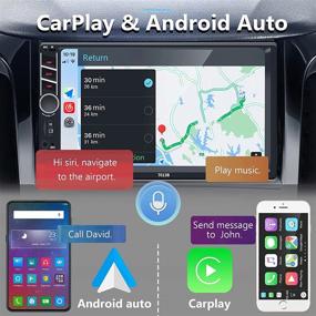 img 3 attached to 🚗 Podofo двойная автомагнитола с поддержкой Apple Carplay, Android Auto, Bluetooth и резервной камерой - 7-дюймовый HD-сенсорный дисплей на передней панели, функция Mirror Link, FM, USB, TF, Aux-in, RCA.