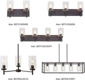 img 1 attached to Rustic Oil Rubbed Bronze 3-Light Bathroom Vanity Fixture with Clear Glass Shade - Vintage Wall Sconce Lighting for Porch, Bedroom, Living Room