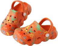 🦕 kitulandy kids dinosaur clogs | cartoon slides slippers for boys & girls | toddler garden beach pool water shoes logo