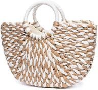 🌴 joseko summer beach bag for women - straw paper handbag with large capacity - top handle travel tote purse logo