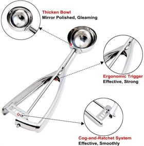 img 3 attached to JUNADAEL J Cookie Scoop Set: 3PCS Stainless Steel Scoops for Baking, Portioning & Ice Cream with Trigger Release - 1Tbsp/2Tbsp/3Tbsp