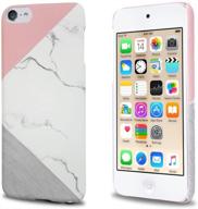 🎧 j.west ipod touch 6th generation case: pink marble geometric design - anti-scratch & shockproof for ipod touch 5/6/7 logo