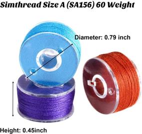 img 3 attached to 🧵 Prewound Bobbins Sewing Thread Bobbins - Compatible with Brother, Babylock, Janome, Elna, and Singer Embroidery Machines - Size A (24 Colors)