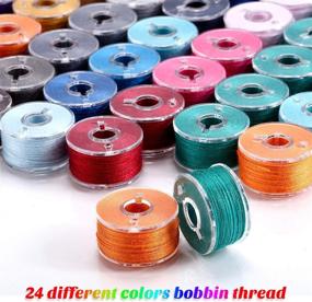 img 1 attached to 🧵 Prewound Bobbins Sewing Thread Bobbins - Compatible with Brother, Babylock, Janome, Elna, and Singer Embroidery Machines - Size A (24 Colors)