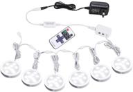 🔆 aiboo dimmable linkable led puck lights 12v - under cabinet lighting kit with wireless controller, ul listed wall plug - ideal for under counter lights, display, book case lighting (6 pcs, 6000k) logo
