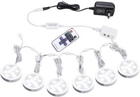 img 4 attached to 🔆 AIBOO Dimmable Linkable LED Puck Lights 12V - Under Cabinet Lighting Kit with Wireless Controller, UL Listed Wall Plug - Ideal for Under Counter Lights, Display, Book Case Lighting (6 Pcs, 6000K)