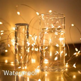 img 2 attached to 🌟 High-Quality 2 Pack: 100 LED, 8 Modes, Copper Wire Solar Fairy String Lights - Waterproof & Warm White