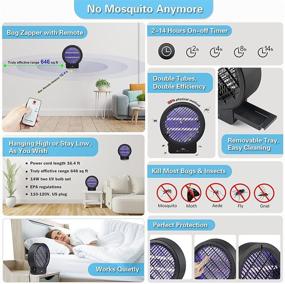 img 3 attached to BUGONE Bug Zapper: Powerful 14W 3000V Electric Mosquito Insect Fly Trap with Remote Control and Timer for Home Use