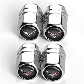 img 3 attached to Metal Car Wheel Tire Valve Stem Caps For Corvette C1 C2 C3 C4 C5 C6 C7 C8 Racing 1LT 2LT 3LT Stingray Logo Styling Decoration Accessories Tires & Wheels for Accessories & Parts
