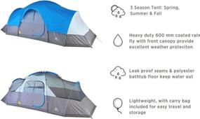 img 3 attached to 🏕️ Outbound Dome Tent: Carry Bag, Rainfly | Ideal for Camping, Backpacking, Beach | 8 & 12 Person | Blue