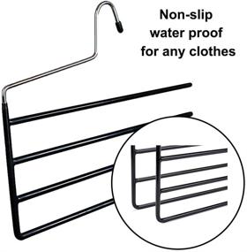 img 2 attached to Multi-Layer Stainless Steel Pants Hanger for Closet - Space Saver Trouser Rack Organizer for Jeans, Ties, Scarves, Towels, and Clothes (3 Pack)