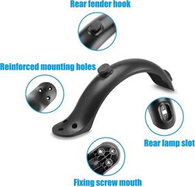 img 3 attached to 🛴 Yungeln Rear Mudguard Scooter Fender Bracket - Enhanced Accessory Support for Xiaomi M365/Pro 1S Scooter - Black