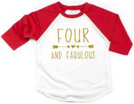 🎀 stylish & fun: bump and beyond designs girl's 4th birthday shirt - four and fabulous! logo