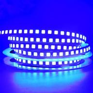 🔵 16.4ft led light strip – 600 smd 5054 leds (5050 upgraded) – 16000lm non-waterproof flexible ribbon for diy christmas home kitchen indoor party decoration (blue) логотип