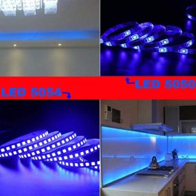 img 2 attached to 🔵 16.4ft LED Light Strip – 600 SMD 5054 LEDs (5050 Upgraded) – 16000LM Non-Waterproof Flexible Ribbon for DIY Christmas Home Kitchen Indoor Party Decoration (Blue)