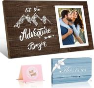 🌍 let the adventure begin with picture frame wedding gifts for couples - perfect engagement gifts for women, men, and couples, holding 4x6 photo логотип