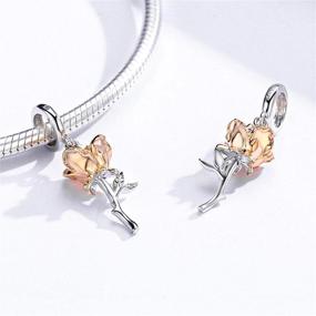 img 3 attached to Presentski Rose Flower Pendant Charm: Exquisite Sterling Silver & Rose Gold Jewelry for Girls and Women