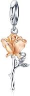 presentski rose flower pendant charm: exquisite sterling silver & rose gold jewelry for girls and women logo