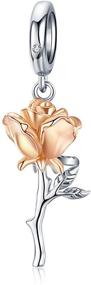 img 4 attached to Presentski Rose Flower Pendant Charm: Exquisite Sterling Silver & Rose Gold Jewelry for Girls and Women