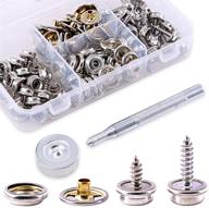 🚢 glarks 120-piece stainless steel marine grade snap button fastener kit with setting tool – perfect for canvas and upholstery boat covers (40 sets) logo