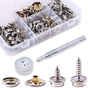 img 4 attached to 🚢 Glarks 120-Piece Stainless Steel Marine Grade Snap Button Fastener Kit with Setting Tool – Perfect for Canvas and Upholstery Boat Covers (40 Sets)