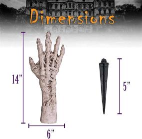 img 2 attached to 🧟 Halloween Haunters 14" Severed Skeleton Zombie Ghoul Hands and Arms Groundbreaker Prop Decoration - Eerie Rising Mangled Bone Corpse Fingers for Haunted House Graveyard Display