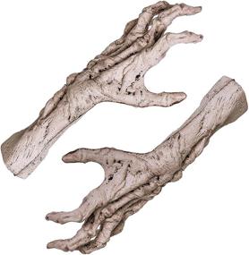 img 3 attached to 🧟 Halloween Haunters 14" Severed Skeleton Zombie Ghoul Hands and Arms Groundbreaker Prop Decoration - Eerie Rising Mangled Bone Corpse Fingers for Haunted House Graveyard Display