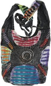img 4 attached to Bohemian Embroidered Ripped Handbag Backpack