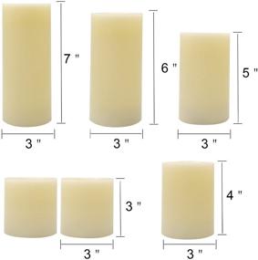 img 3 attached to 🕯️ Eldnacele LED Flameless Flickering Candles with Optical Fiber Wick - 6 Piece Set, Remote Control with 10-Key Timer, Battery Operated Wax Candles for Decoration (D3" x H3" 4" 5" 6" 7")