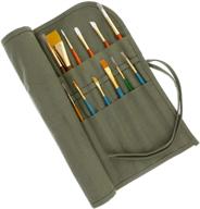 🖌️ enhanced canvas art brush holder & storage roll-up bag by us art supply (brushes excluded) logo