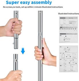 img 2 attached to 🏠 HOUSE AGAIN 2-in-1 Adjustable Heavy-Duty Garment Rack with Foot-Operated Lockable Wheels - Clothes Coat Rack Rolling for Strength, Hanging Clothes and Shoes Organization, Chrome