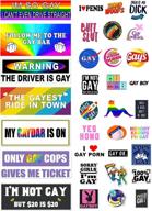 updated: 38 pcs funny lgbt prank bumper stickers for cars, trucks, and luggage - extra large 'i am so gay i can't even drive straight sticker' variety pack logo