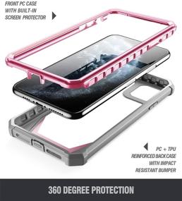 img 2 attached to 📱 Poetic Guardian Series iPhone 11 Pro Max Case - Shockproof Clear Bumper with Built-in Screen Protector - Pink/Clear, 6.5 Inch (2019)