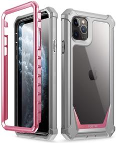 img 4 attached to 📱 Poetic Guardian Series iPhone 11 Pro Max Case - Shockproof Clear Bumper with Built-in Screen Protector - Pink/Clear, 6.5 Inch (2019)