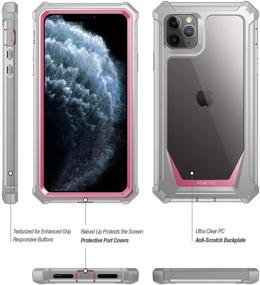 img 3 attached to 📱 Poetic Guardian Series iPhone 11 Pro Max Case - Shockproof Clear Bumper with Built-in Screen Protector - Pink/Clear, 6.5 Inch (2019)