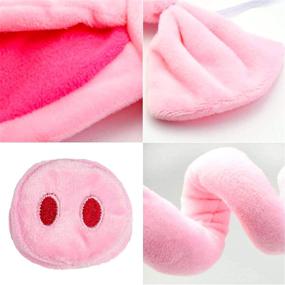 img 2 attached to 🐷 Jmkcoz 8-Piece Pig Nose Ears Tail and Bow Tie Set: Pink Animal Cosplay Accessories for Kids Halloween Party Decoration