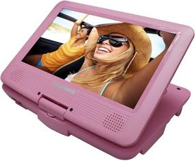 img 3 attached to 📀 9-Inch Pink Swivel Screen Portable DVD/CD/MP3 Player with 5-Hour Rechargeable Battery, USB/SD Card Reader, AC/DC Adapter by Sylvania